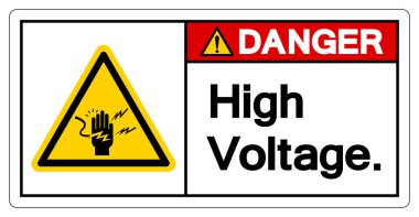 Danger High Voltage Symbol Sign, Vector Illustration, Isolate On White Background Label.EPS10