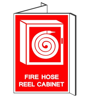 Yangın hortumu makarası sembolü işareti, vektör illüstrasyonu, beyaz arka plan laboratuvarında tecrit. EPS10 