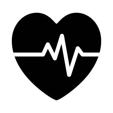 AED Otomatik Dış Defibrilatör Siyah Simge, Vector Illustration, İzolasyon Beyaz Arkaplan Etiketi. EPS10