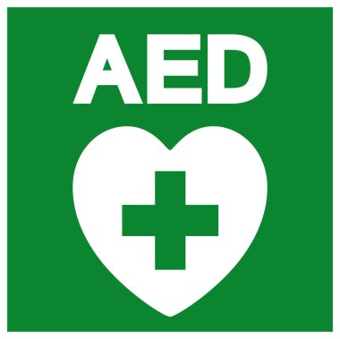 AED Automated External Defibrillator Symbol Sign, Vector Illustration, Isolate On White Background Label.EPS10