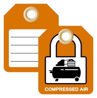 Kompresör Hava Etiketi Sembol İşareti, Vektör İllüstrasyonu, Beyaz Arkaplanda Tecrit. EPS10
