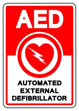AED Automated External Defibrillator Symbol Sign, Vector Illustration, Isolate On White Background Label.EPS10