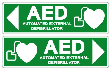 AED Automated External Defibrillator Symbol Sign, Vector Illustration, Isolate On White Background Label.EPS10