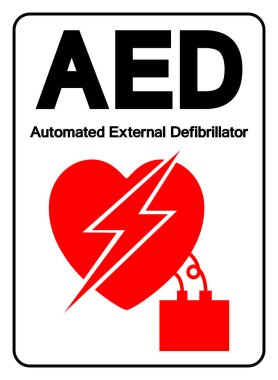 AED Automated External Defibrillator Symbol Sign, Vector Illustration, Isolate On White Background Label.EPS10