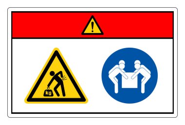 Danger Lift Hazard Use Four Person Lift Symbol Sign,Vector Illustration, Isolated On White Background Label.EPS10