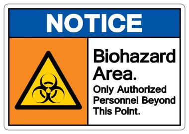 Bu Nokta Sembolünün Ötesinde Sadece Biyolojik Tehlike Alanına Dikkat Edin, Vektör İllüzyonu, Beyazların Arkaplan Etiketinde İzole EPS10