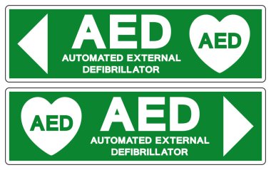 AED Automated External Defibrillator Symbol Sign, Vector Illustration, Isolate On White Background Label.EPS10