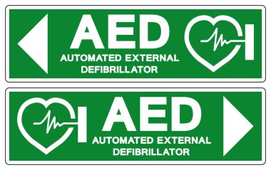 AED Automated External Defibrillator Symbol Sign, Vector Illustration, Isolate On White Background Label.EPS10