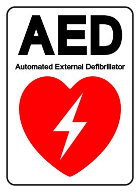 AED Automated External Defibrillator Symbol Sign, Vector Illustration, Isolate On White Background Label.EPS10