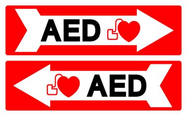 AED Symbol Sign, Vector Illustration, Isolate On White Background Label.EPS10