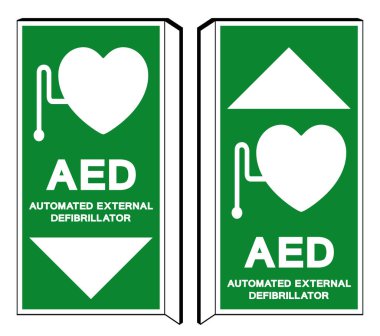 AED Automated External Defibrillator Symbol Sign, Vector Illustration, Isolate On White Background Label.EPS10