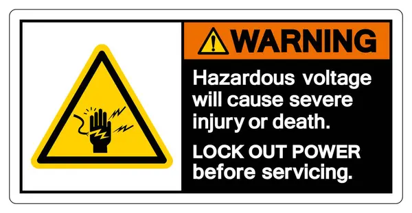 stock vector Warning Hazardous voltage will cause severe injury or death Symbol Sign, Vector Illustration, Isolate On White Background Label.EPS10