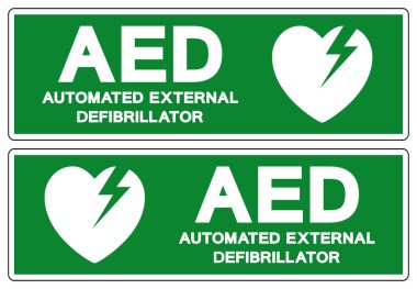 AED Automated External Defibrillator Symbol Sign, Vector Illustration, Isolate On White Background Label.EPS10