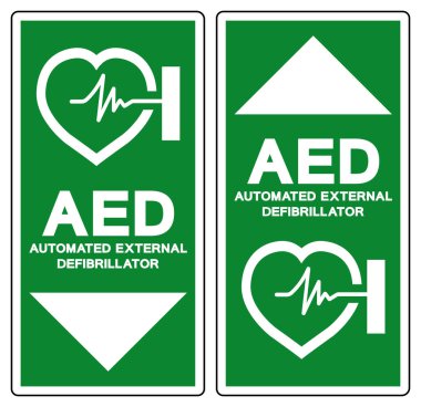 AED Automated External Defibrillator Symbol Sign, Vector Illustration, Isolate On White Background Label.EPS10
