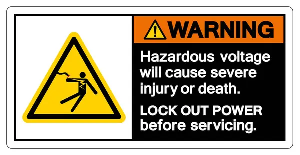 stock vector Warning Hazardous voltage will cause severe injury or death Symbol Sign, Vector Illustration, Isolate On White Background Label.EPS10