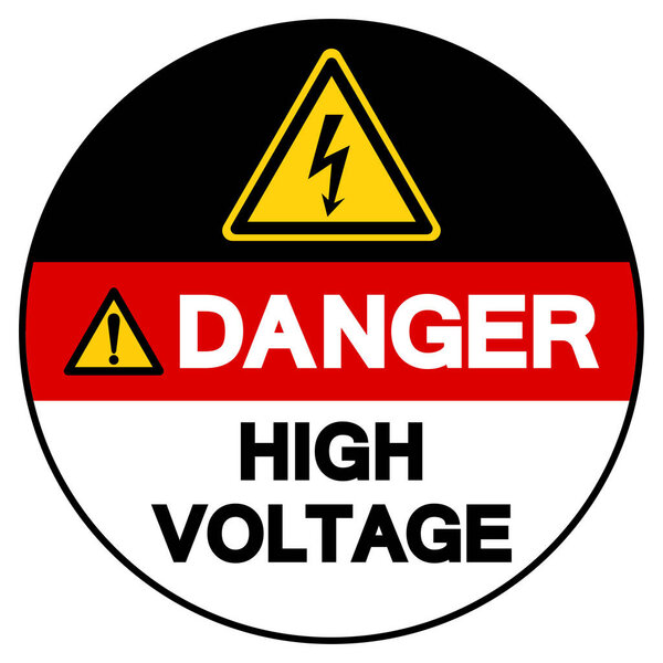 Danger High Voltage Symbol Sign, Vector Illustration, Isolated On White Background Label.EPS10