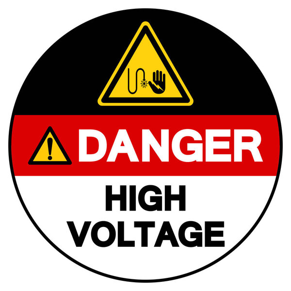 Danger High Voltage Symbol Sign, Vector Illustration, Isolated On White Background Label.EPS10