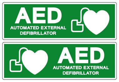 AED Automated External Defibrillator Symbol Sign, Vector Illustration, Isolate On White Background Label.EPS10