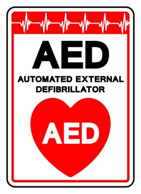 AED Automated External Defibrillator Symbol Sign, Vector Illustration, Isolate On White Background Label.EPS10