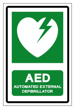 AED Automated External Defibrillator Symbol Sign, Vector Illustration, Isolate On White Background Label.EPS10