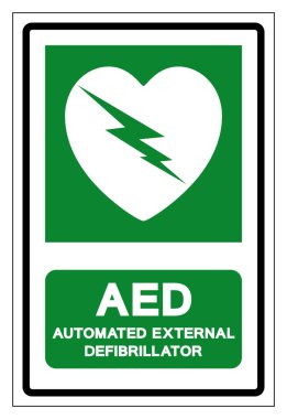 AED Automated External Defibrillator Symbol Sign, Vector Illustration, Isolate On White Background Label.EPS10