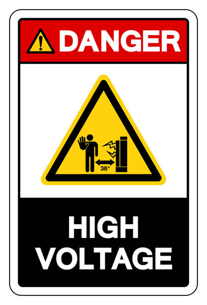 Danger High Voltage Symbol Sign, Vector Illustration, Isolated On White Background Label.EPS10