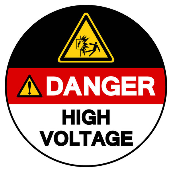 Danger High Voltage Symbol Sign, Vector Illustration, Isolated On White Background Label.EPS10