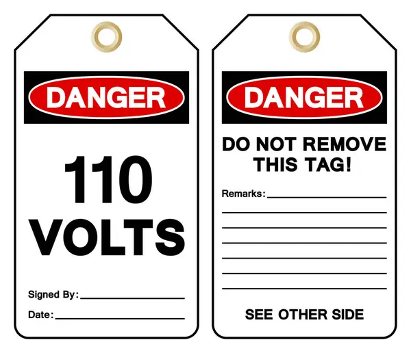 stock vector Danger 110 Volts Tag Symbol Sign,Vector Illustration, Isolate On White Background Label.EPS10