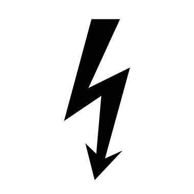 Elektriksel Tehlike Siyah Simgesi, Vektör İllüzyonu, Beyaz Arkaplan Etiketinde Tecrit. EPS10