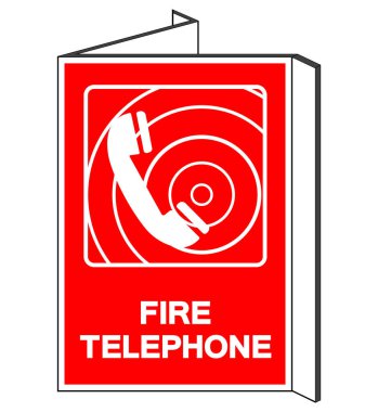 Yangın Telefon Sembol İşareti, Vektör İllüstrasyonu, Beyaz Arka plan Etiketinde Tecrit. EPS10