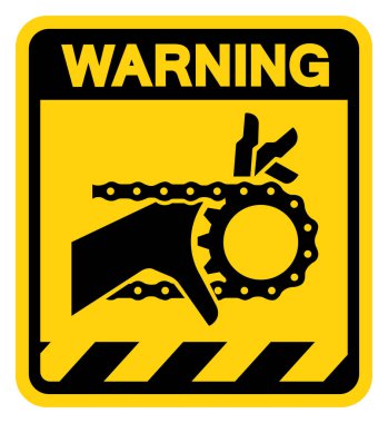 El Bağlantı Zinciri Uyarı İşareti, Vektör İllüstrasyonu, Beyaz Arkaplan Etiketinde Tecrit. EPS10