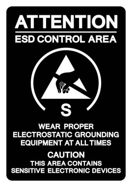 Attention ESD Control Area Symbol Sign, Vector Illustration, Isolated On White Background Label.EPS10 clipart