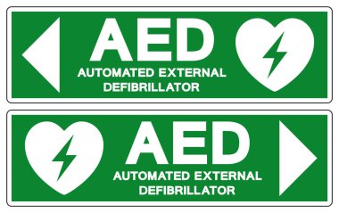 AED Automated External Defibrillator Symbol Sign, Vector Illustration, Isolate On White Background Label.EPS10