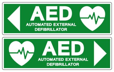 AED Automated External Defibrillator Symbol Sign, Vector Illustration, Isolate On White Background Label.EPS10