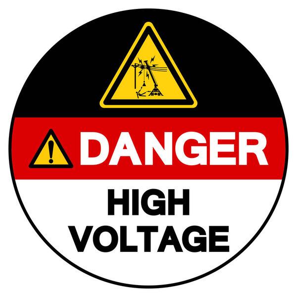 Danger High Voltage Symbol Sign, Vector Illustration, Isolated On White Background Label.EPS10