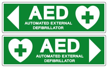 AED Automated External Defibrillator Symbol Sign, Vector Illustration, Isolate On White Background Label.EPS10