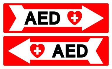 AED Symbol Sign, Vector Illustration, Isolate On White Background Label.EPS10