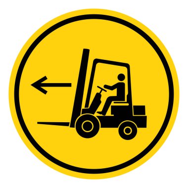 Forklift Noktası Sol Sembol İşareti, Vektör İllüzyonu, Beyaz Arkaplan Etiketinde İzole EPS10.