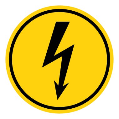 Tehlike Elektrik Sembol İşareti, Vektör İllüzyonu, Beyaz Arkaplan Etiketinde Tecrit. EPS10