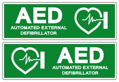 AED Automated External Defibrillator Symbol Sign, Vector Illustration, Isolate On White Background Label.EPS10