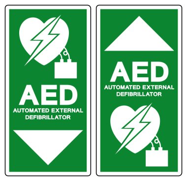 AED Automated External Defibrillator Symbol Sign, Vector Illustration, Isolate On White Background Label.EPS10