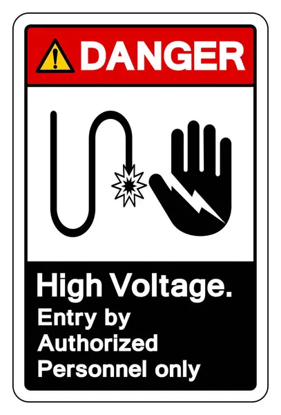 stock vector Danger High Voltage Entry By Authorized Only Symbol Sign, Vector Illustration, Isolated On White Background Label.EPS10