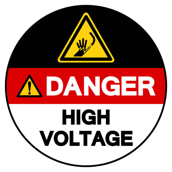 Danger High Voltage Symbol Sign, Vector Illustration, Isolated On White Background Label.EPS10