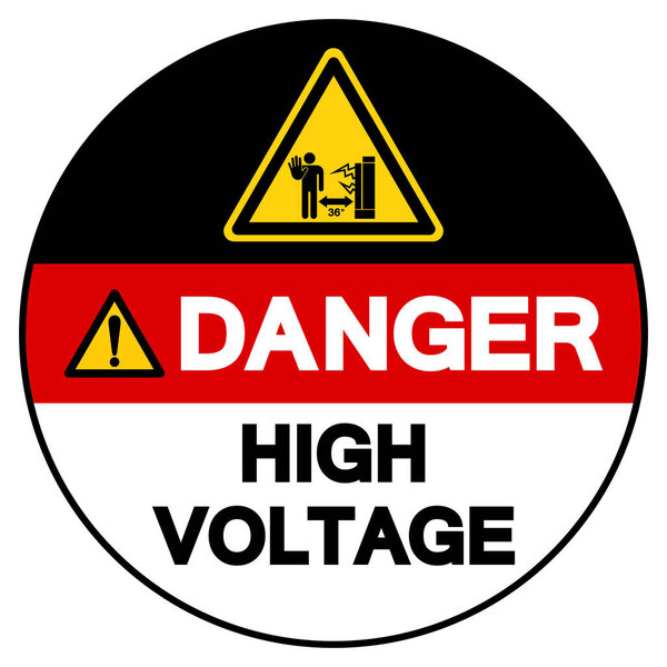 Danger High Voltage Symbol Sign, Vector Illustration, Isolated On White Background Label.EPS10
