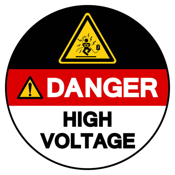 Danger High Voltage Symbol Sign, Vector Illustration, Isolated On White Background Label .EPS10