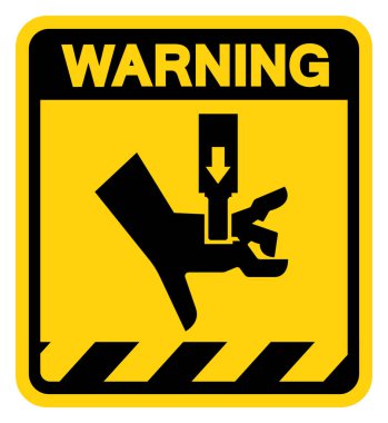 Uyarı İşaretinin Üzerindeki El Çarpma Gücü, Vektör Resimleri, Beyaz Arkaplan Etiketinde İzole EPS10.