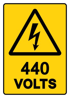 440 Volt Etiket Sembol İşareti, Vektör İllüzyonu, Beyaz Arkaplan Etiketi İzole Et. EPS10