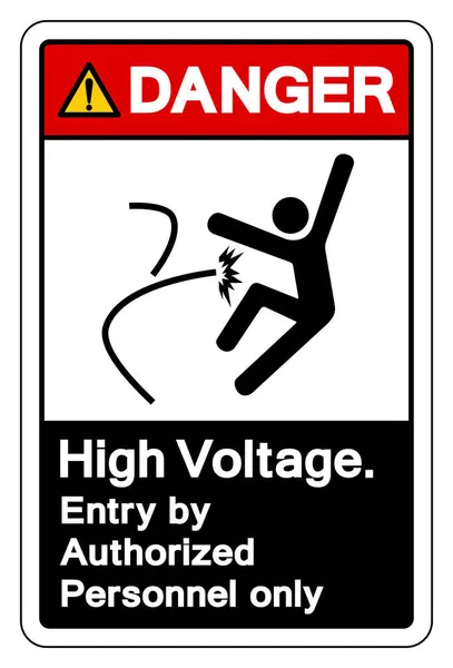 stock vector Danger High Voltage Entry By Authorized Only Symbol Sign, Vector Illustration, Isolated On White Background Label .EPS10