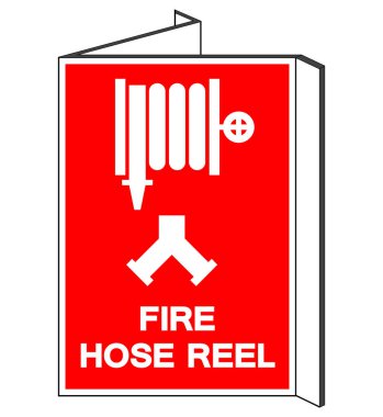 Yangın Hortumu Sembol İşareti, Vektör İllüzyonu, Beyaz Arkaplan Etiketinde İzole Et. EPS10