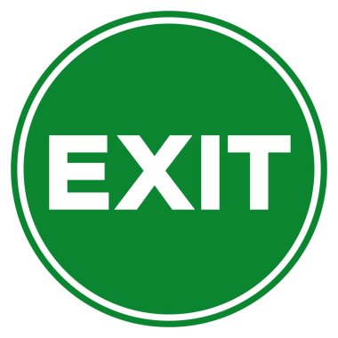 Çıkış Sembolü İşareti, Vektör İllüstrasyonu, Beyaz Arkaplan Etiketinde İzole Et. EPS10